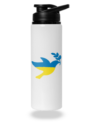 Ukrajina - Holubica obrys flaša na vodu White