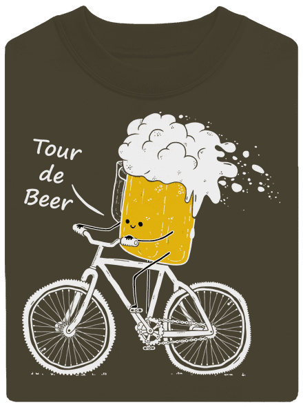 Tour de beer unisex mikina bez kapucne Urban Khaki