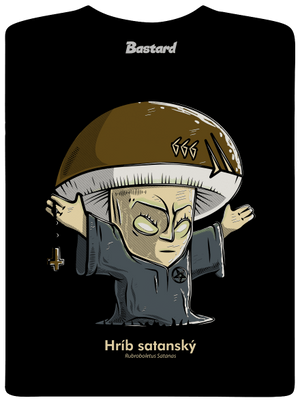 Hríb satanský pánske dlhý rukáv Black