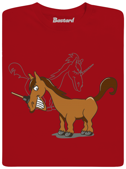 Jednorožec pánske dlhý rukáv Red
