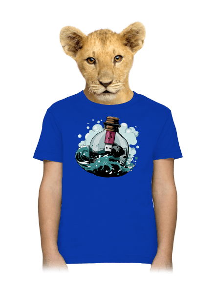 USB odkaz vo fľaši detské tričko Royal Blue