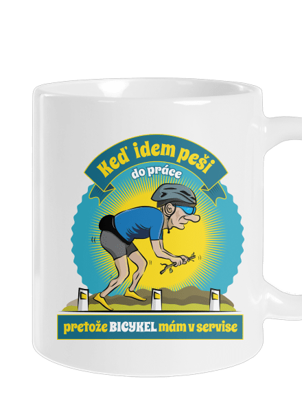 Závislosť na bicykli klasický hrnček White