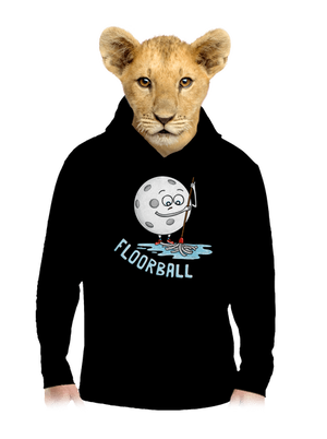 Floorball detská mikina klokanka Black