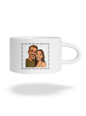 Karikatúra z vlastnej fotky hrnček makronka White