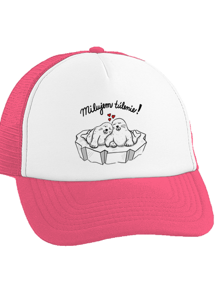 Milujem túlenie šiltovka truckerka Fluorescent Pink cap
