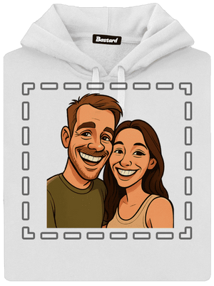 Karikatúra z vlastnej fotky dámska mikina klokanka White