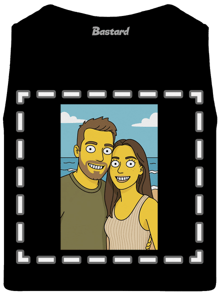 Simpsonovi z vlastnej fotky pánske tielko Black