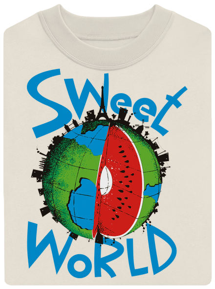 Sweet World unisex mikina bez kapucne Off White
