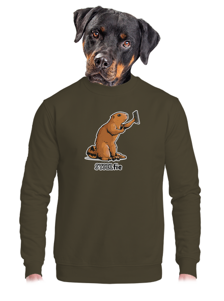 Syselfie unisex mikina bez kapucne Urban Khaki