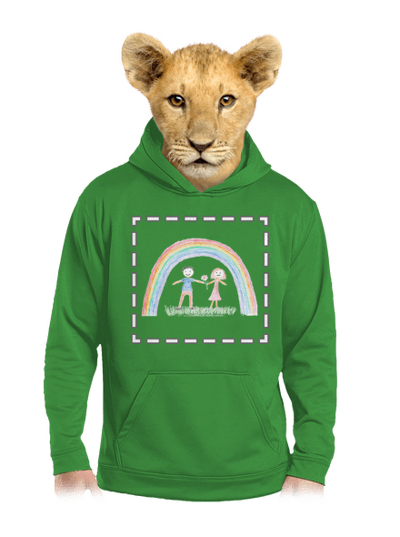 Detské kresby - Nahraj vlastnú detská mikina klokanka Kelly Green AWD