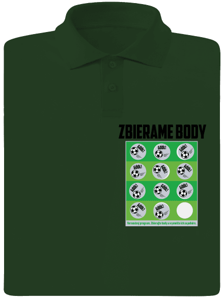 Zbierame body - futbal pánska polokošeľa Bottle Green Mal