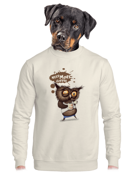 Need more coffee unisex mikina bez kapucne Off White