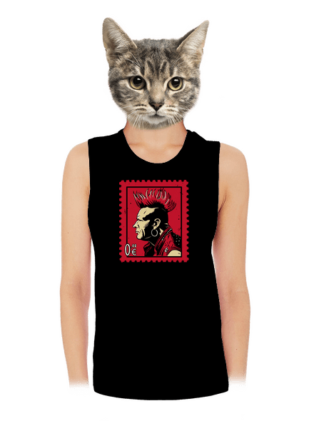 Známka punku dámske tielko voľné Black