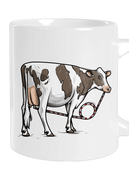 Cow drink veľký hrnček White
