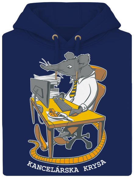 Kancelárska krysa unisex mikina premium Navy