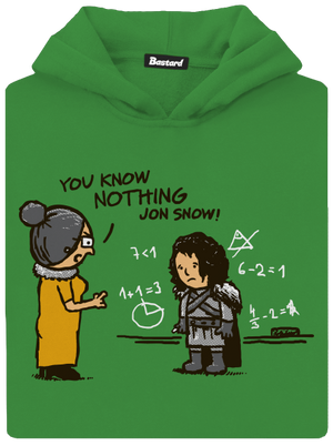 You Know Nothing detská mikina klokanka Kelly Green AWD