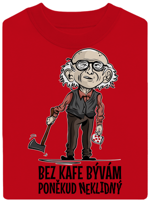 Neklidný bez kafe unisex mikina bez kapucne Red