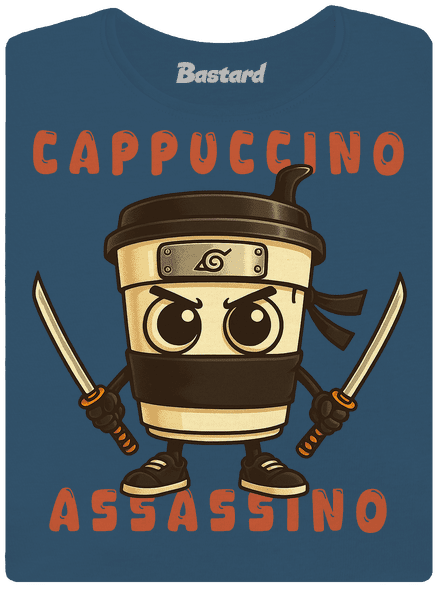 Cappuccino Assasino – Italian Brainrot dámske tričko prémium Petrol Blue