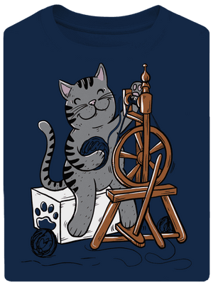 Mačka pradie unisex tričko oversized Midnight Blue
