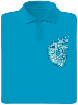 Srdce bije pre pánska polokošeľa Blue Atol