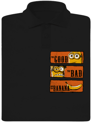 Hodný zlý a banán pánska polokošeľa Black