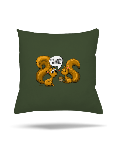 Alergická veverička vankúš Olive Green