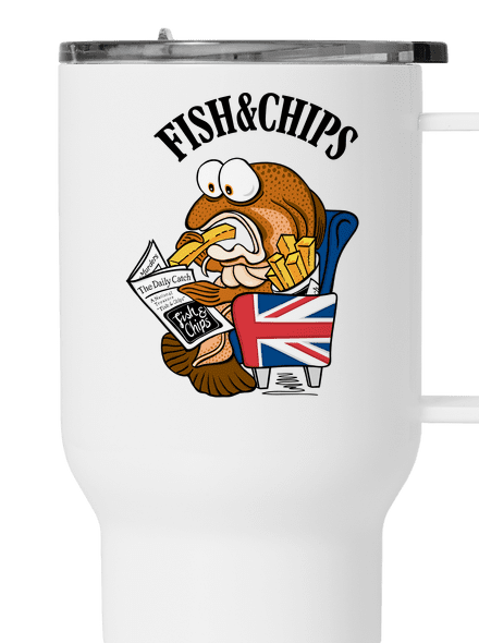 Fish and chips termohrnček White
