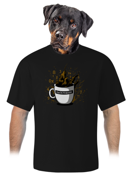 Hackpresso  unisex tričko oversized Black
