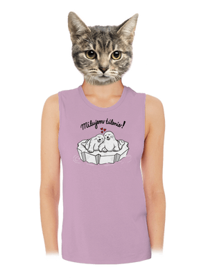 Milujem túlenie dámske tielko voľné Lilac