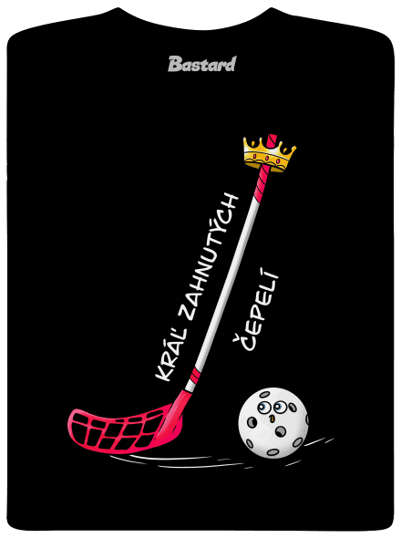 Kráľ zahnutých čepelí - florbal detské tričko Black