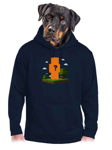 Minecraft z vlastnej fotky pánska mikina klokanka Navy