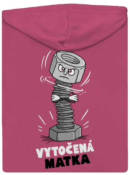 Vytočená matka dámska mikina na zips Magenta