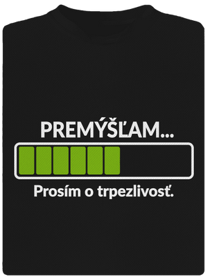 Premýšľam pánske športové tričko Black