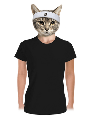 Bez potlače dámske športové tričko Black