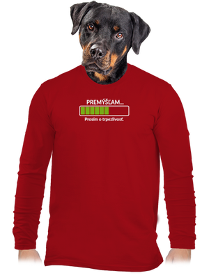 Premýšľam pánske dlhý rukáv Red
