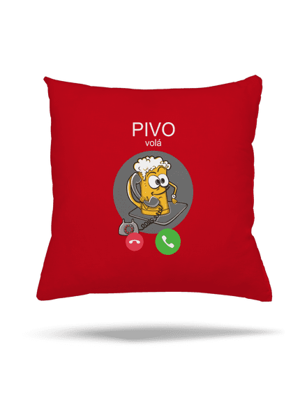Pívo volá vankúš Red