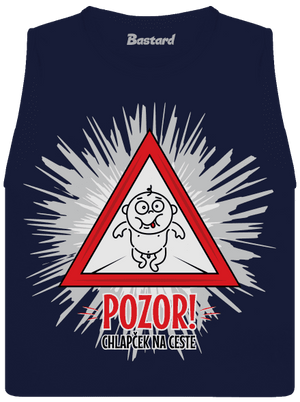 Chlapček na ceste dámske tielko voľné Navy