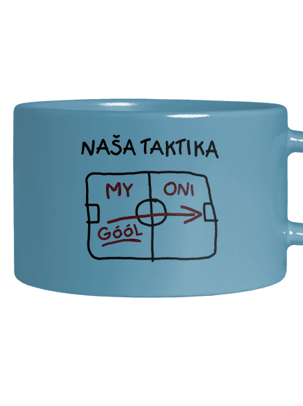 Naša taktika hrnček makronka Blue Macaron