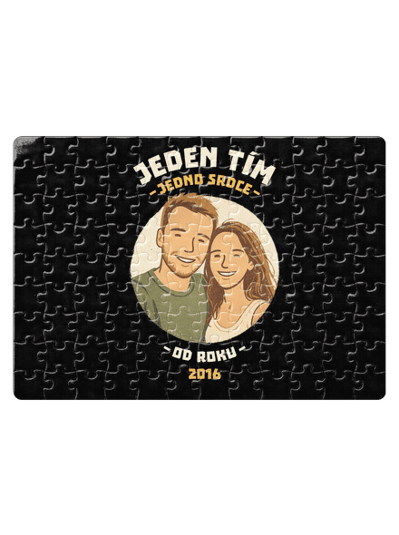 Jeden tím z vlastnej fotky puzzle White