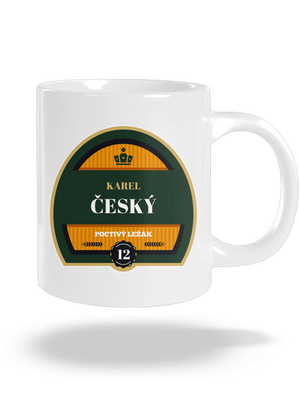 Pivná etiketa veľký hrnček White