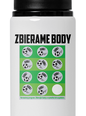 Zbierame body - futbal flaša na vodu White