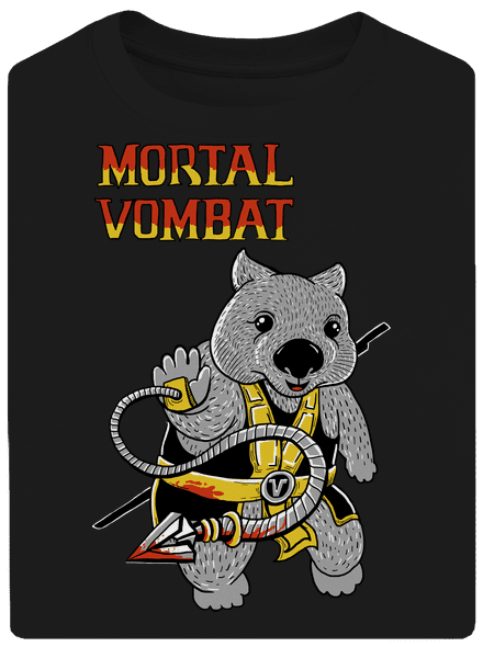Mortal Vombat unisex tričko oversized Black