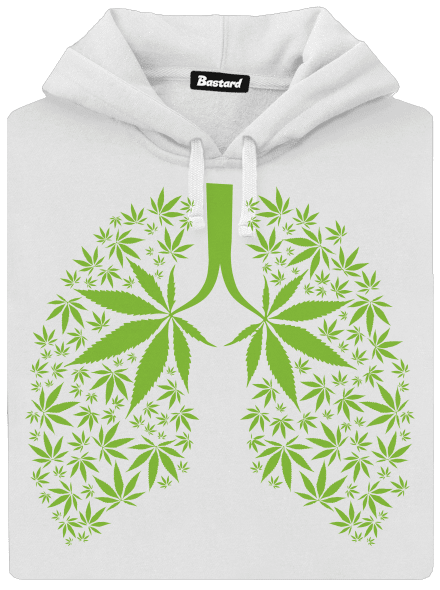 Ganja pľúca dámska mikina klokanka White