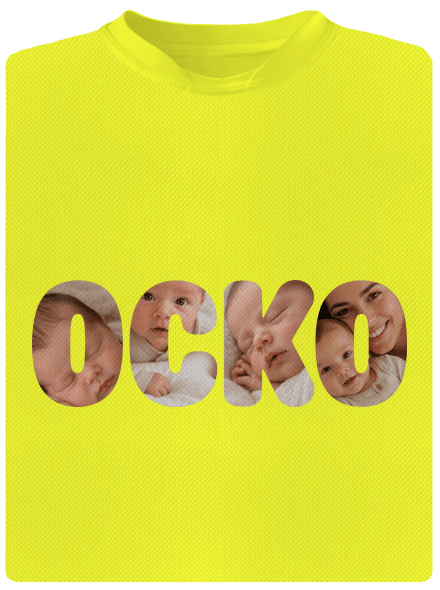 Nápis ocko z vlastných fotiek pánske športové tričko Neon Yellow