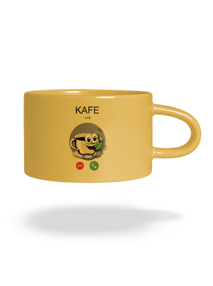 Kafe volá hrnček makronka Yellow Macaron