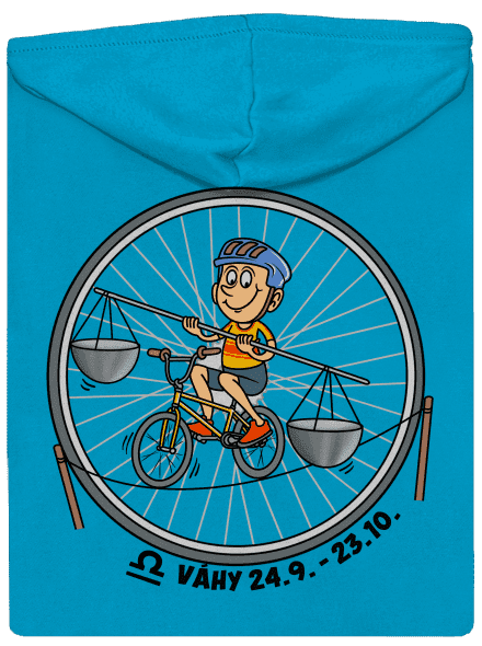 Cyklistický horoskop: Váhy dámska mikina na zips Blue Atol