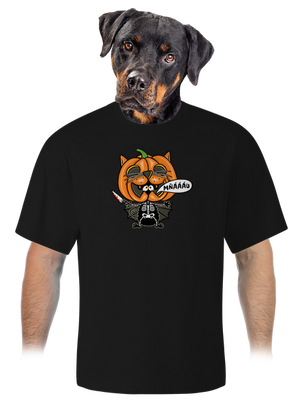 Halloweenská kočička unisex tričko oversized Black