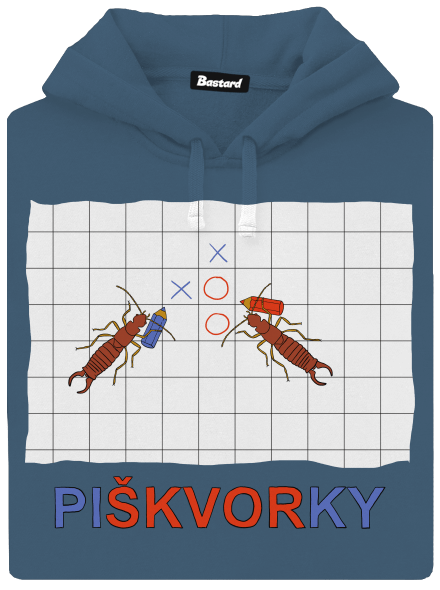 Škvorí piškvorky dámska mikina klokanka Denim