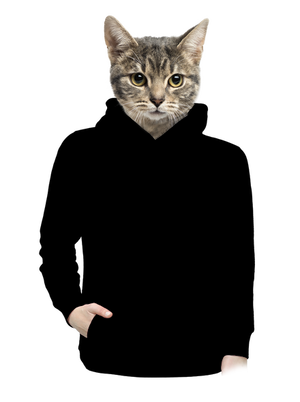 Bez potlače dámska mikina klokanka Black