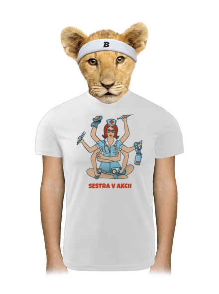 Sestra v akcii detské športové tričko White